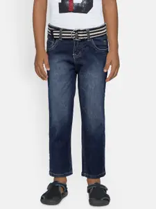 Palm Tree Boys Blue Regular Fit Mid-Rise Clean Look Jeans