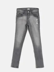 Gini and Jony Girls Grey Slim Fit Mid-Rise Clean Look Jeans