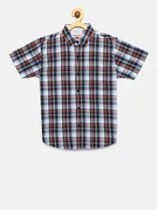 Gini and Jony Boys Multicoloured Regular Fit Checked Casual Shirt