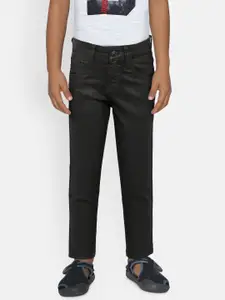 Gini and Jony Boys Black Slim Fit Mid-Rise Clean Look Jeans