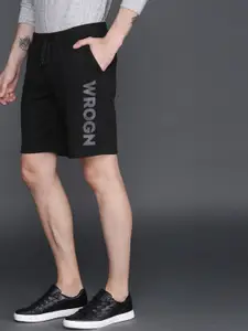 WROGN Men Black Solid Regular Fit Shorts