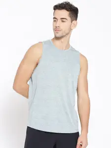 HRX by Hrithik Roshan Men Grey & Green Rapid Dry Training Tank T-shirt