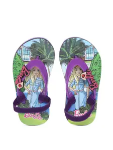 toothless Girls Purple & Blue Printed Thong Flip-Flops