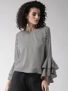 Style Quotient Women White & Black Striped Top