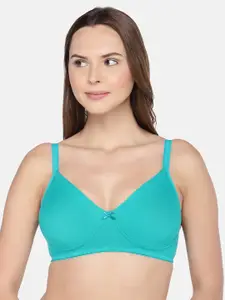 Inner Sense Organic Cotton Antimicrobial Seamless Sustainable Everyday Bra (Peacock Green) ISB084
