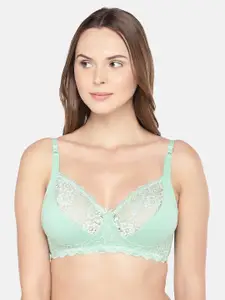 Inner Sense Organic Cotton Antimicrobial Laced Non-Padded Sustainable Bra (Ocean Green) ISB019