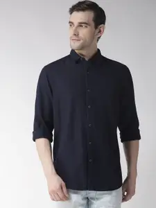 Rodamo Men Navy Blue Slim Fit Solid Casual Shirt