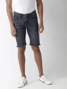 Celio Men Blue Solid Slim Fit Denim Shorts
