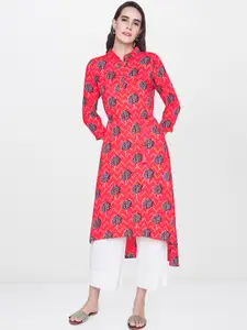 Global Desi Women Red Printed A-Line Kurta