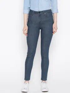 Pepe Jeans Women Navy Blue Skinny Fit High-Rise Clean Look Stretchable Jeans