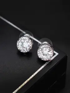 Peora White Contemporary Studs