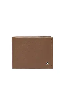 Louis Philippe Men Brown Solid Genuine Leather Two Fold Wallet