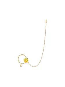 AccessHer Gold-Toned Enamelled Chained Nose Ring