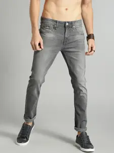 Roadster Men Grey Skinny Fit Mid-Rise Clean Look Stretchable Jeans