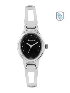 Sonata Women Black Dial Watch 8085SM01