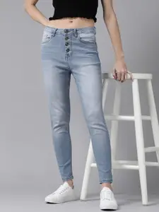Roadster Women Blue Skinny Fit High-Rise Clean Look Stretchable Jeans