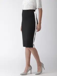 FOREVER 21 Women Black Knitted Solid Pencil Skirt