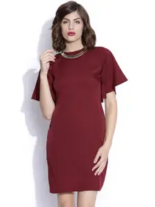 Miss Chase Maroon Tailored Dress