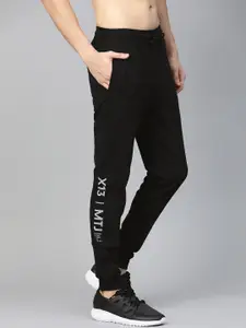HRX by Hrithik Roshan Men Jet Black Solid Regular Fit Bio-Wash Lifestyle Joggers