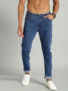 The Roadster Lifestyle Co Men Blue Regular Fit Mid-Rise Stretchable Clean Look Jeans