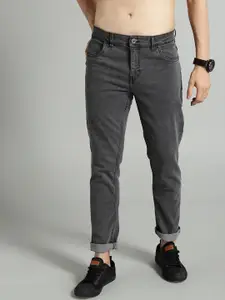 Roadster Men Charcoal Grey Slim Tapered Fit Mid-Rise Clean Look Stretchable Jeans