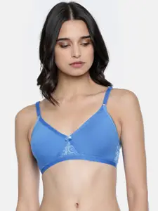 Lady Love Blue Solid Non-wired Non-Padded Minimizer Bra LLBR1015