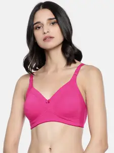 Lady Love Fuchsia Pink Solid Non-wired Non-Padded Everyday Bra LLBR8075