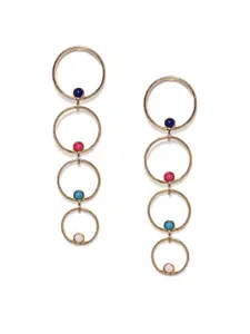 justpeachy Gold-Toned Circular Drop Earrings