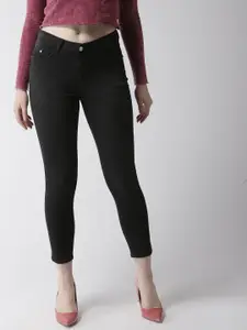 Flying Machine Women Black Veronica Skinny Fit Mid-Rise Stretchable Cropped Jeans