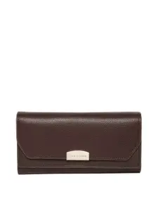 Lino Perros Women Brown Solid Three Fold Wallet