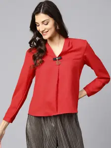 Zima Leto Women Red Solid Top