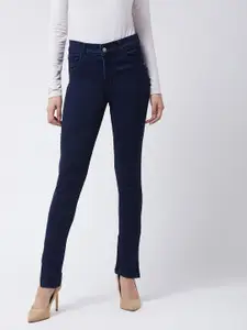 Miss Chase Women Navy Blue Skinny Fit Mid-Rise Clean Look Jeans