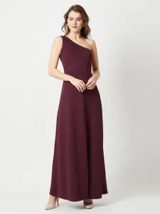 Miss Chase Women Maroon Solid Maxi Dress