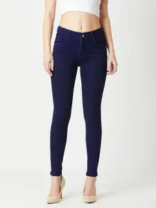Miss Chase Women Navy Blue Skinny Fit Mid-Rise Clean Look Jeans