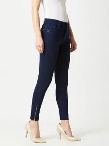 Miss Chase Women Navy Blue Skinny Fit Mid-Rise Clean Look Jeans