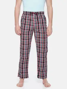 Pepe Jeans Men Black & Red Checked Lounge Pants