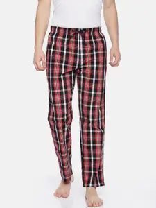 Pepe Jeans Men Red & Black Checked Lounge Pants 8904311306443