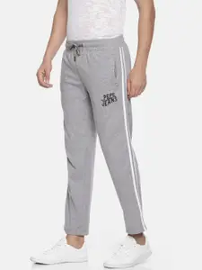 Pepe Jeans Men Grey Melange Regular Fit Solid Athleisure Track Pants