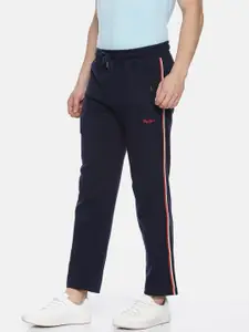Pepe Jeans Men Navy Blue Regular Fit Solid Track Pants