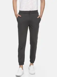 Pepe Jeans Men Charcoal Grey Regular Fit Solid Athleisure Joggers