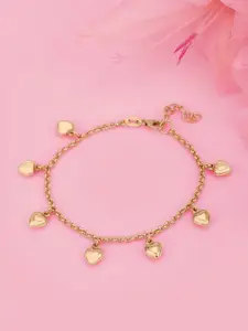 Carlton London Rose Gold-Plated Charm Bracelet