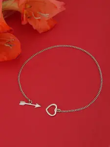 Carlton London Silver-Toned Rhodium-Plated Charm Bracelet