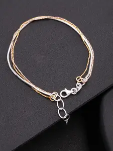 Carlton London Silver-Toned Gold-Plated Multistrand Bracelet