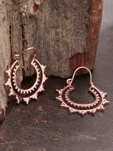 Carlton London Rose Gold-Plated Crescent-Shaped Drop Earrings