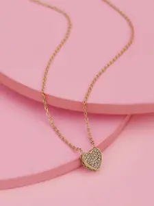 Carlton London Rose Gold-Plated CZ-Studded Necklace