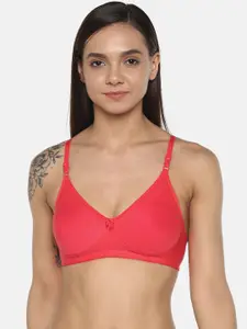 Leading Lady Cool Pink Solid Non-Wired Non Padded T-shirt Bra