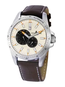 Jacques Lemans Men Cream-Coloured Automatic Quartz Watch 1-1775B