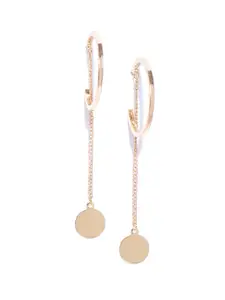 KARATCART Gold-Plated Circular Drop Earrings