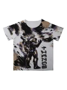 Marvel by Wear Your Mind Boys White Printed Round Neck T-shirt