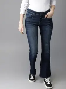 Moda Rapido Women Navy Blue Bootcut High-Rise Clean Look Stretchable Jeans
